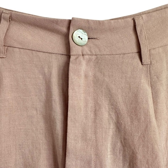 NIA ASH PINK LINEN BLEND TROUSER SHORTS SIZE SMALL - Picture 5 of 13